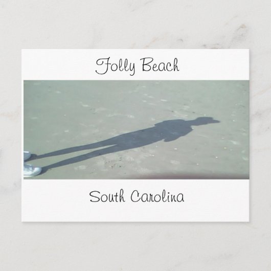 Carte Postale Ombre sur Folly Beach, SC, Caroline du Sud, Foll.. (Devant)