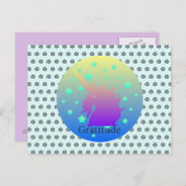 Carte postale "Ombre unicorn avec mot de gratitude (Devant / Derrière)
