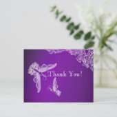 Carte Postale OMBRÉ vintage LACE & BOUTTERFLITS PURPLE (Debout devant)