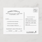 Carte postale Ombre Watercolor Wedding RSVP - Bleu (Dos)