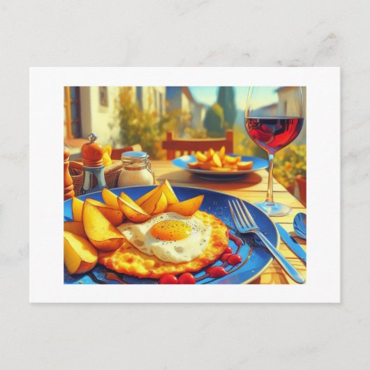 Carte Postale Omelette espagnole de pommes de terre, (Devant)