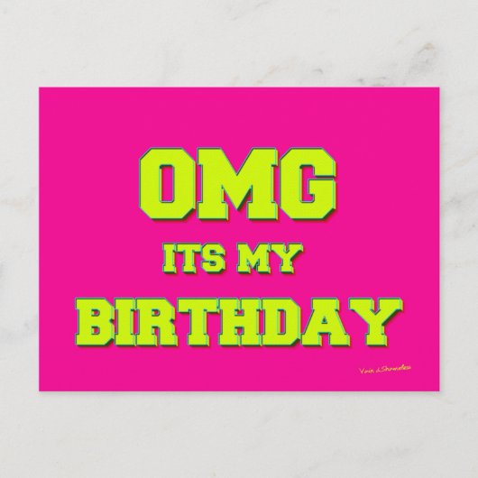 Carte Postale OMG It's My Birthday (Devant)