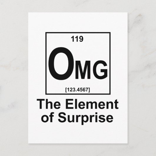 Carte Postale OMG L'élément de surprise (Devant)