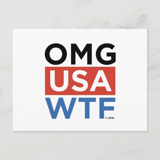 CARTE POSTALE OMG USA WTF (Devant)
