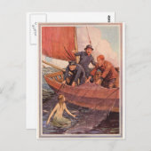 Carte Postale On a pris une Sirène ! Vintage (Devant / Derrière)