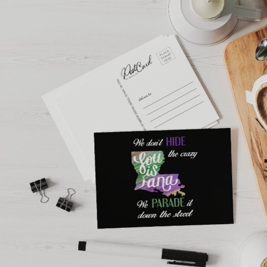 Carte Postale On ne cache pas le fou Mardi Gras Parade Fun