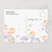 Carte Postale On Peut Attendre Le Baby shower Teddy Bear Garçon (Dos)