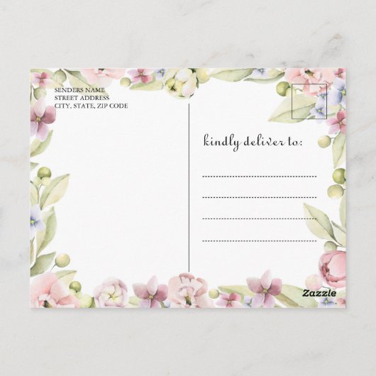 Carte Postale On Peut Attendre Le Baby shower Teddy Bear Garçon (Dos)