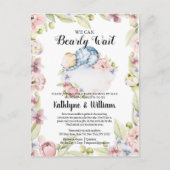Carte Postale On Peut Attendre Le Baby shower Teddy Bear Garçon (Devant)