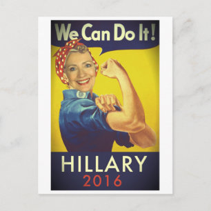 Carte Postale On peut le faire, Hillary pour le président !