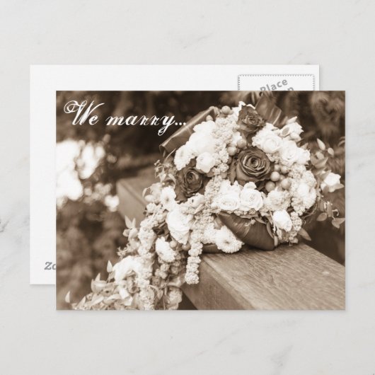 Carte Postale On se marie... (Devant / Derrière)