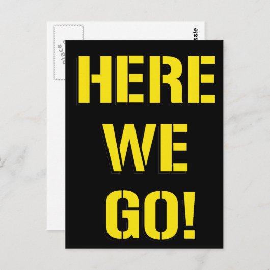 Carte Postale On y va (Devant / Derrière)