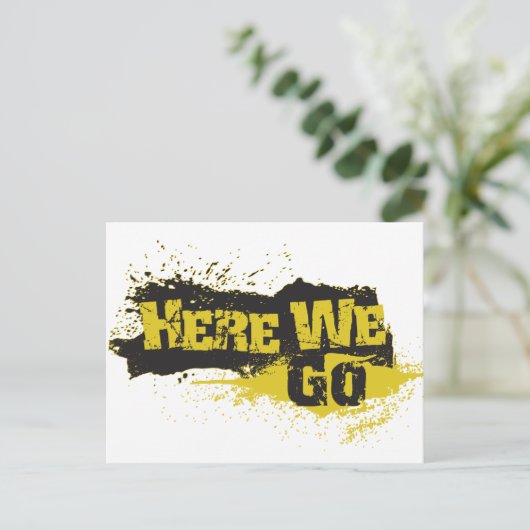 Carte Postale On y va (Debout devant)