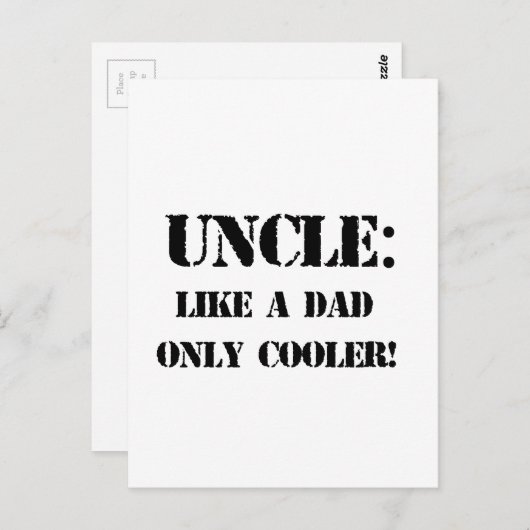 Carte Postale Oncle. Comme un père seulement glacière ! T-shirt (Devant / Derrière)