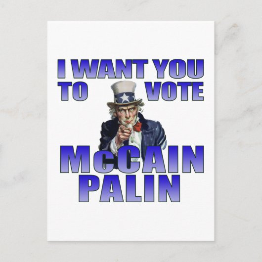 Carte Postale Oncle McCain Palin Sam (Devant)