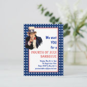 Carte Postale Oncle patriotique Sam 4 JUILLET BBQ BARBECUE (Debout devant)