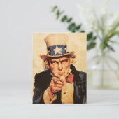 Carte Postale Oncle patriotique vintage-américain Sam (Debout devant)