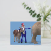 Carte Postale Oncle Sam aime les ânes (Debout devant)