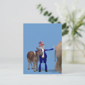 Carte Postale Oncle Sam aime les ânes (Debout devant)