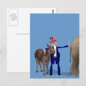 Carte Postale Oncle Sam aime les ânes (Devant / Derrière)
