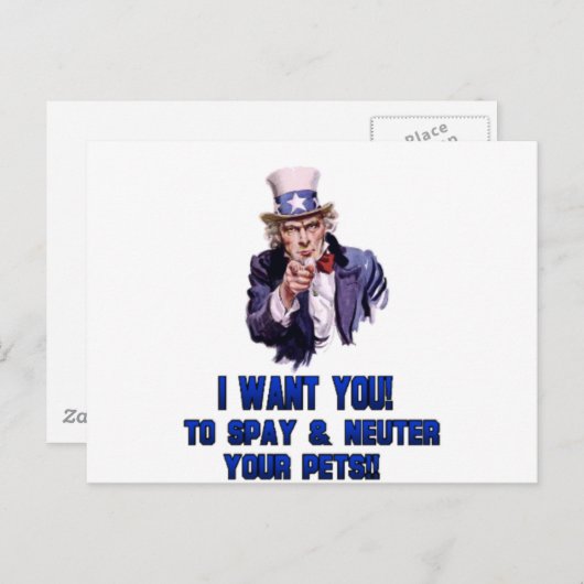 Carte Postale oncle sam bleu (Devant / Derrière)