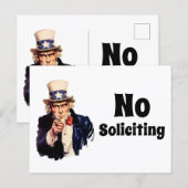 Carte Postale Oncle Sam dit Pas de sollicitation (Devant / Derrière)