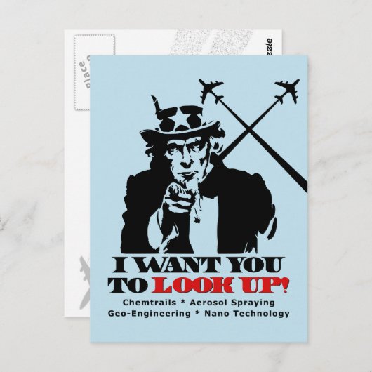 Carte Postale Oncle Sam dit que je veux que vous cherchiez (Devant / Derrière)