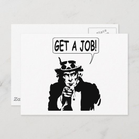 Carte Postale Oncle Sam Obtient Un Emploi (Devant / Derrière)