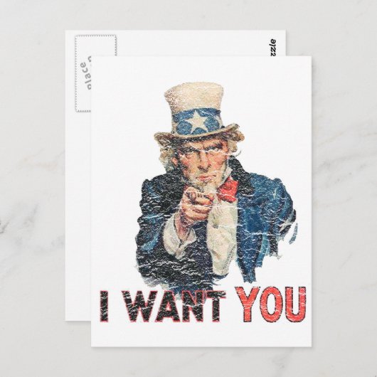 Carte Postale Oncle Sam Revêtu (Devant / Derrière)