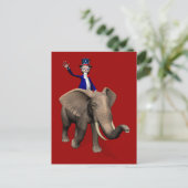 Carte Postale Oncle Sam Riding On Elephant (Debout devant)