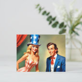 Carte Postale Oncle Sam USA drôle (Debout devant)