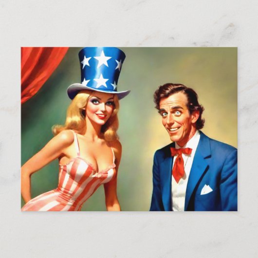 Carte Postale Oncle Sam USA drôle (Devant)