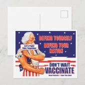 Carte Postale Oncle Sam Vaccinez-vous Luttons Ensemble Contre Ce (Devant / Derrière)