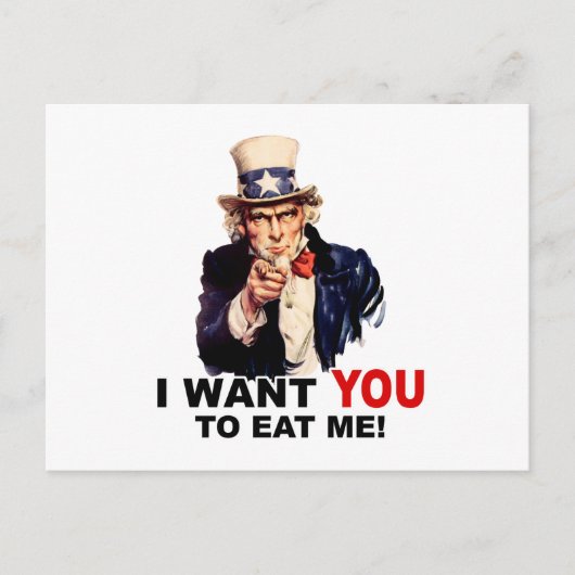 Carte Postale Oncle Sam VEUT QUE TU ME MANGES (Devant)