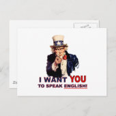 Carte Postale Oncle Sam VEUX-TU parler anglais (Devant / Derrière)