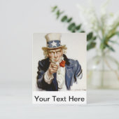 Carte Postale Oncle Vintage personnalisable Sam (Debout devant)