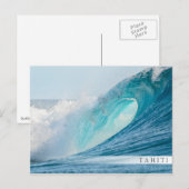 Carte Postale Onde de canon de surf sur Tahiti (Devant / Derrière)