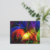 Carte Postale Ondes sonores Neon Fractal (Debout devant)
