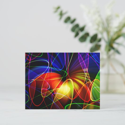 Carte Postale Ondes sonores Neon Fractal (Debout devant)