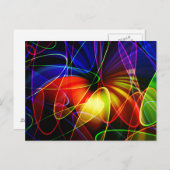 Carte Postale Ondes sonores Neon Fractal (Devant / Derrière)