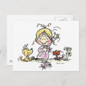 Carte Postale Ondulation de la fille FL-001 (Devant / Derrière)