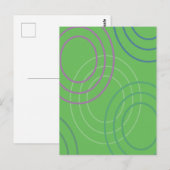 Carte Postale Ondulations (vert) Design abstrait (Devant / Derrière)
