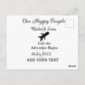 Carte Postale One happy Couple, l'aventure commence co mariage (Dos)