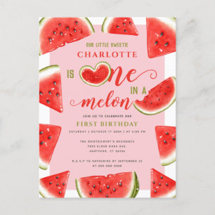 Carte Postale One In A Melon 1er Anniversaire Sweet Watermelon R