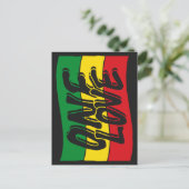 Carte Postale One Love Drapeau Reggae Rasta (Debout devant)