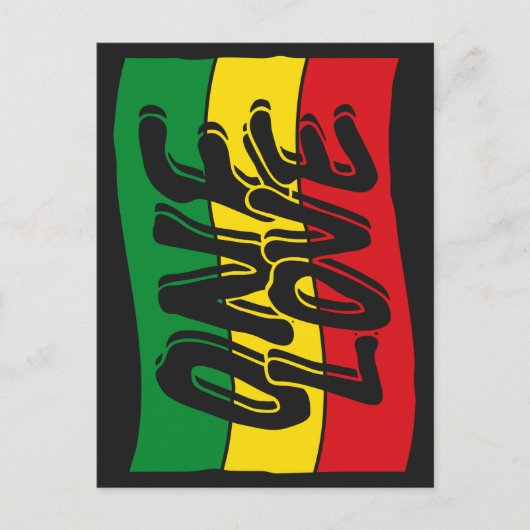 Carte Postale One Love Drapeau Reggae Rasta (Devant)