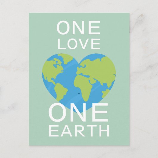 Carte Postale One Love One Earth, Jour des terres, Save Our Plan (Devant)