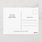 Carte Postale One Love One Earth, Jour des terres, Save Our Plan (Dos)