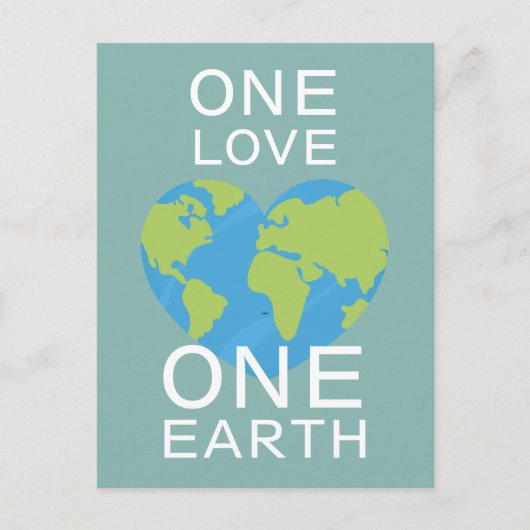 Carte Postale One Love One Earth, Jour des terres, Save Our Plan (Devant)