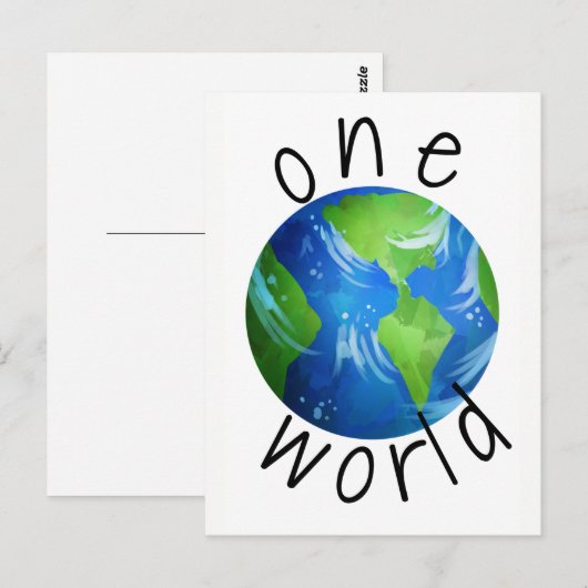 Carte postale One World Protest (Devant / Derrière)